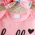 thumbnail image 5 of Ulitacool 3-6 Months Newborn Outfits For Girl Summer Short Sleeve Bodysuit Cartoon Print Pants Hat Two Piece Matching Set Simple Wear Pink1, 5 of 5