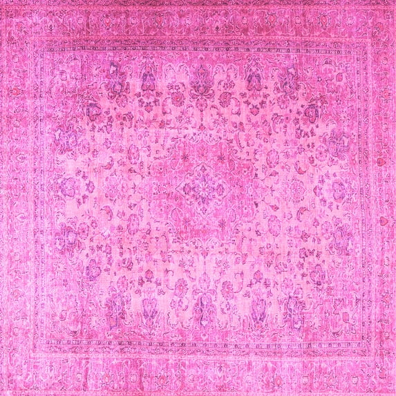 Ahgly Company Indoor Square Persian Pink Traditional Area Rugs, 5' Square