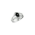thumbnail image 6 of RYLOS Rings for Women Silver Swirl Ring with 7X5MM Oval Gemstone &  Diamond Ring Black Star Sapphire Jewelry Size 7, 6 of 7