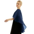 thumbnail image 2 of YONGHS Woman Chiffon Bridal Wrap Wedding Shawl Cape Jacket Bolero Shrug for Formal Ocaasions Dresses Navy Blue One Size, 2 of 7