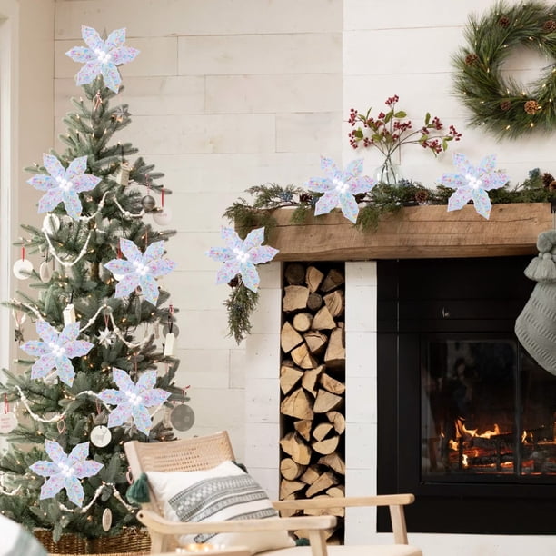 Macarrones de Navidad, Flores de Simulación Navideña, Adornos Fotográficos, Decoraciones Florales para Árboles de Navidad