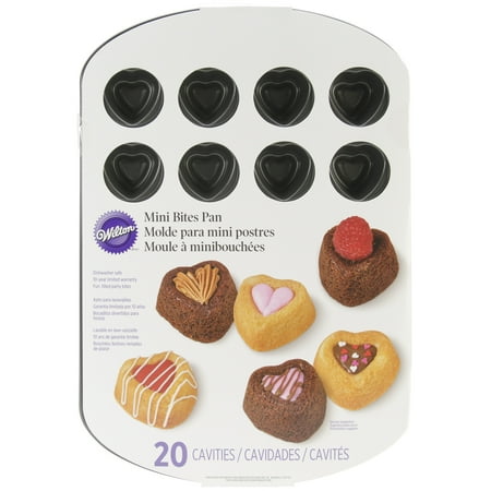 Wilton 2105-2588 Bite Sized 20-Cavity Heart Dessert Shell Pan