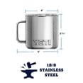 thumbnail image 2 of Taza YETI Rambler de 14 oz, acero inoxidable, aislada al vacío con tapa estándar, color blanco, 2 of 5