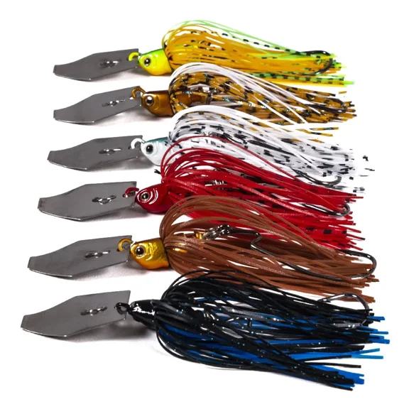 2 of 6 Pcs/lot Artificial Fishing Lures s 10cm11g Chatterbait Spinner Bait Blade Jig Dancer Buzzbait Wobbler Fishing Accessories 6 Pcs mix