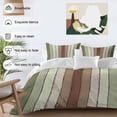 thumbnail image 4 of Sage Green Duvet Cover Set, Farmhouse Wood Grain Vintage Brown Striped Soft Duvet Cover California King Bedding Set 4 Pieces, 1 Quiltcover and 2 Pillowcases with Zipper, 1 Bed Sheet for All Seasons, 4 of 9