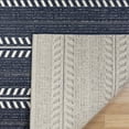 thumbnail image 5 of Gertmenian Paseo Moran Stripe Bohemian Striped Navy/ White Area Rug, 8x10, 5 of 7
