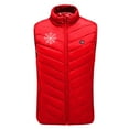 thumbnail image 2 of Bcresic Men's Lightweight Heated Vest with 3 Heating Levels, 9 Heating Zones, Women Fleece Jacket Stand Collar Waistcoat Zipper Waterproof Winter Warm Vests Coats Outerwear Saving,Red,Large, 2 of 5