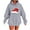 Gray, variant on Lorytime Christmas Fleece Hoodies for Women Santa Hat Print Sweatshirt Long Sleeve Pullover with Pocket Tops for Festive
