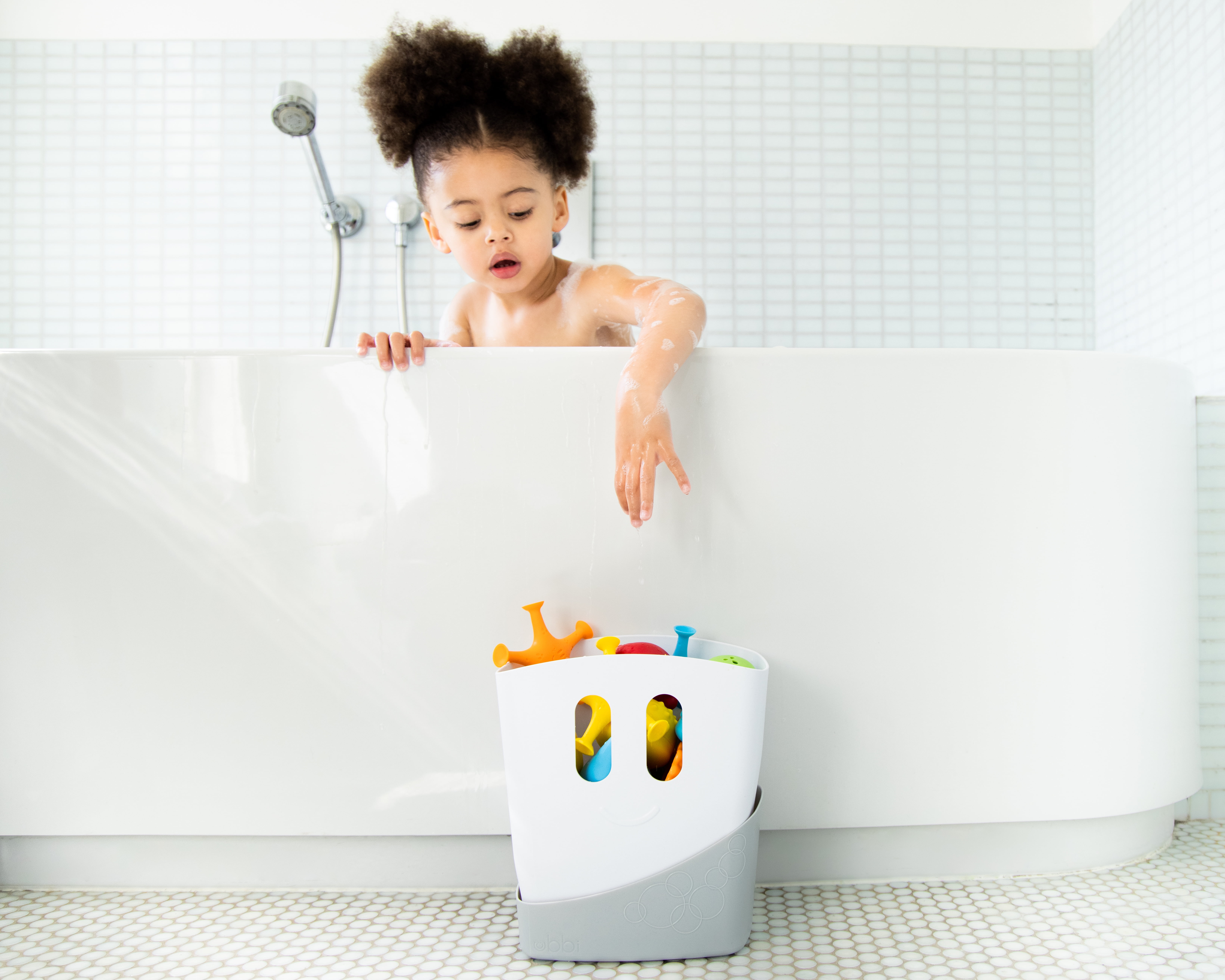Ubbi Baby Bath Toy Gift Set, Includes Toy Drying Bin & 12 Toys, Baby Bathing
