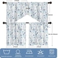 thumbnail image 6 of Blue Leaf Curtains for Kitchen Bathroom Floral Rod Pocket Window Tier Curtains Valance Set 4 Pcs Plant Printed Valances 27W x 36L*2 Curtains 27W x 36L*2, 6 of 6
