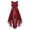 Burgundy, variant on iEFiEL Girls Chiffon Halter Neck Wedding Bridesmaid Flower Girls Dress High Low Evening Party Ball Gown