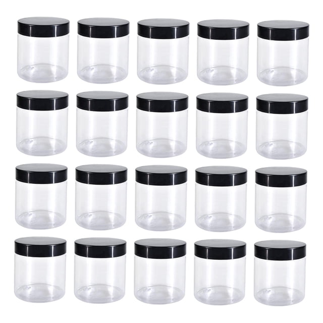 Tarro para mascotas con tapa redonda apilable, reutilizable, ligero, transparente, latas de cocina para 20 piezas 300ml