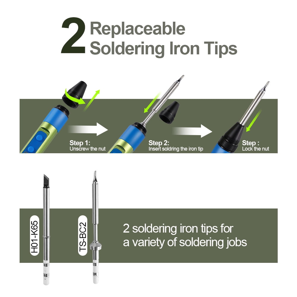 USB C Powered Soldering Iron 65W Repair Tool Smart Portable Solder Iron Tips