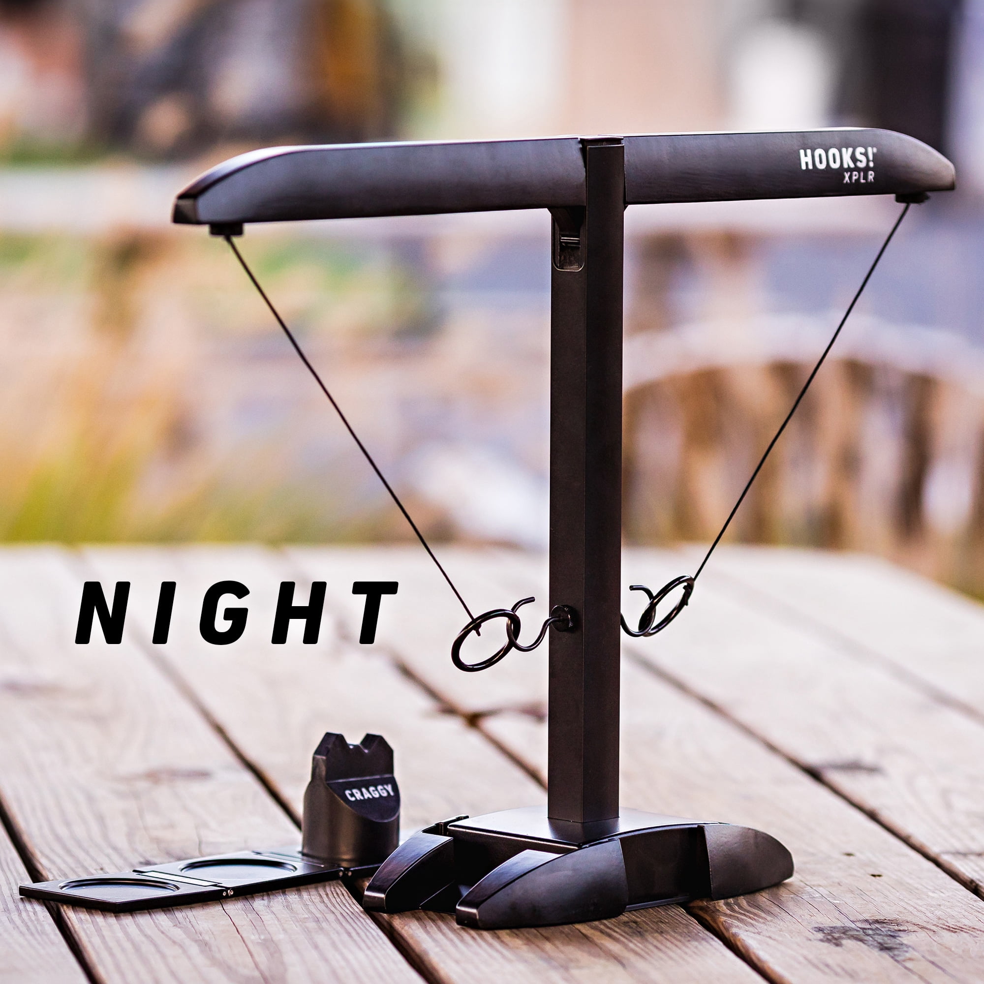 HOOKS! XPLR - Portable Metal Head to Head Ring Toss Game - Night
