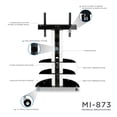 thumbnail image 4 of mount-it! mi-873 tv cart mobile tv stand with mount and av shelves, 4 of 4