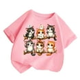 thumbnail image 5 of JIAYUE Print Tops for Boys Girls Short Sleeve Round Neck Loose Fit Cartoon Cat Design For Toddler Fun Clothing, 5 of 5