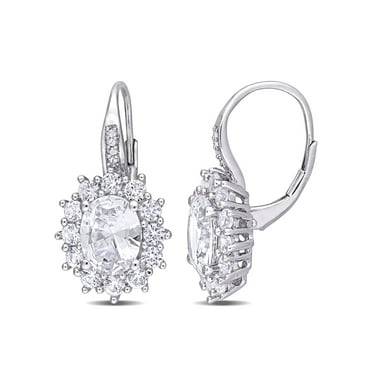 Everly Women's Created Sapphire and Diamond Sterling Silver Earrings