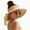 Khaki, variant on Sun Visors for Women Wide Brim Beach Hat Foldable Straw Visor Hat Ponytail Summer Packable