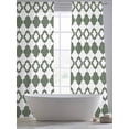 thumbnail image 5 of Mid Century Bohemia Sheer Curtains 2 Panels Set Abstract Boho Pattern Sage Green Geometric Sheer Window Curtains Light Filtering Rod Pocket Voile Drapes for Bedroom Living Room 52"X84", 5 of 8