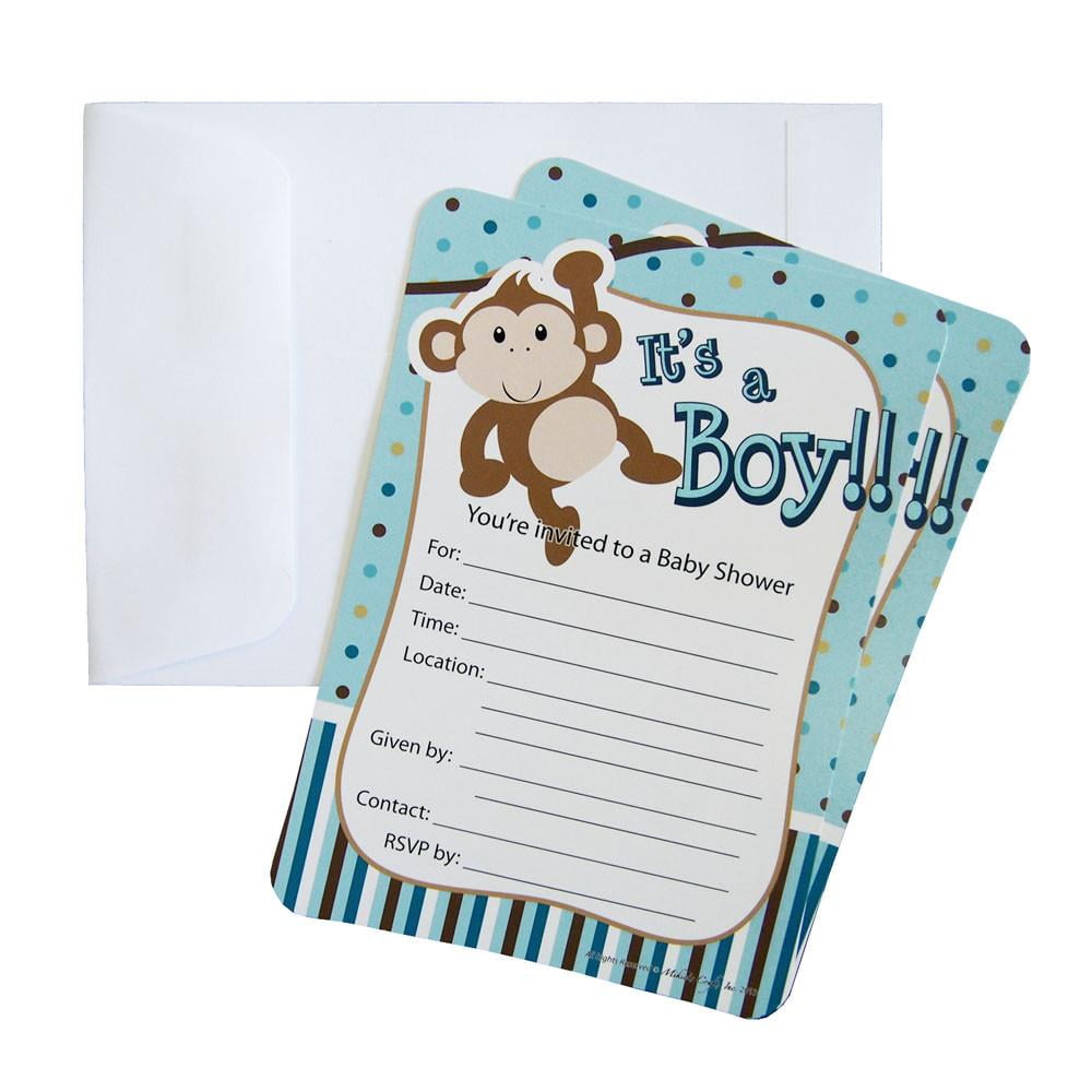Monkey Baby Shower Invitation Girl Boy {Digital File}