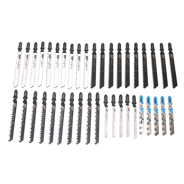 Jigsaw Blade Set, Clean Cutting Reciprocating Saw Blades High Speed Steel 40Pcs Universal Shank Incisive Teeth For Plastic