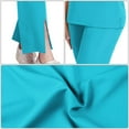 thumbnail image 4 of Mifsaly Scrubs for Women Set Doctors Nursing Scrubs Matching Outfits 2026 Soild Color Workwear Half Zip Short Sleeve Tops & High Waist Wide Leg Pants with Pockets S, 4 of 4