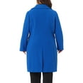 thumbnail image 4 of DARING DIVA Women's Plus Size Elegant Peter Pan Collar Single Breasted Coat 3X Royal Blue, 4 of 6
