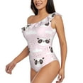 thumbnail image 2 of Gaeub Cute Panda Women's One Shoulder Ruffle Tummy Control Swimwear for Swimming Surfing Beach Party - Large, 2 of 8