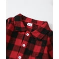 thumbnail image 4 of KIMI BEAR Toddler Baby Boys Pant Sets Fall 2-3T Baby Boys Outfits Plaid Long Sleeves Sweatshirt Tops Rippede Denim Pants 2pcs Red, 4 of 9