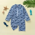 Summer Active Boys Swim Suits Toddler Long Sleeve Cartoon Prints