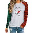 thumbnail image 2 of Nouveaux Hauts pour Femmes 2023 Mode Col Rond T-Shirt à Manches Longues Automne Imprimé Blouse Ample Hauts Grande Taille Chemise à Manches Longues pour Femmes, 2 of 5