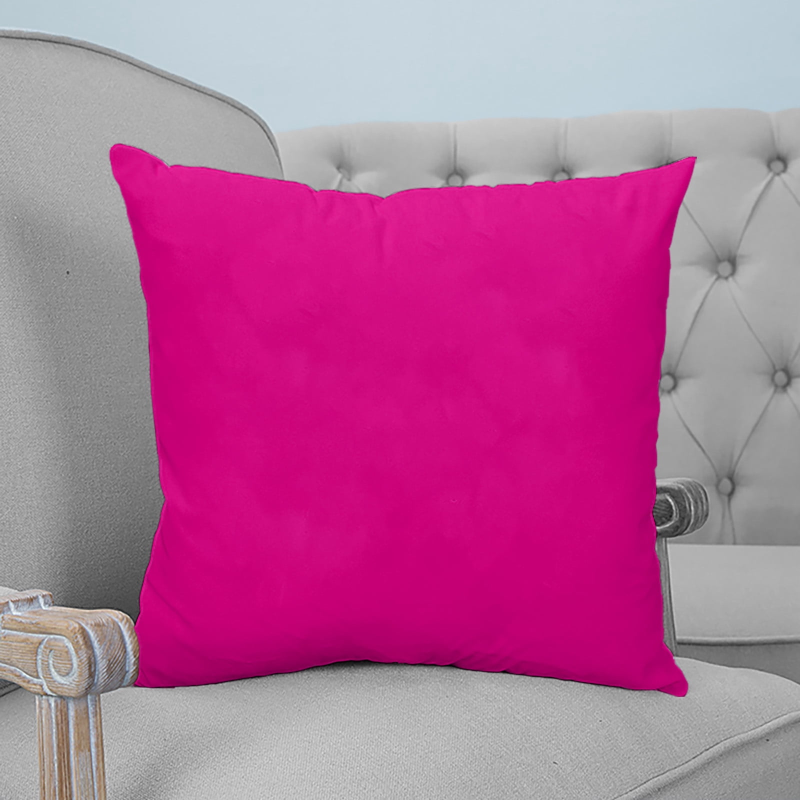 Rose Pink 26x26 Pillow Covers Set of 2, Farmhouse Solid Pink Color Modern Art Throw Pillow Covers Decorative Couch Cushion Case, Microfiber Square Pillowcases for Bedroom Car Living Room