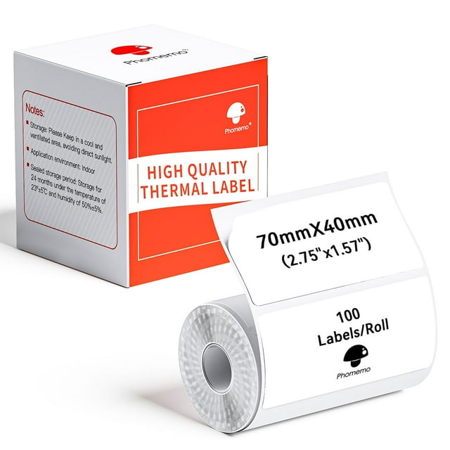 Etiquetas Térmicas Phomemo M220/M221/M200/M250 70x40mm 100 unidades por rollo