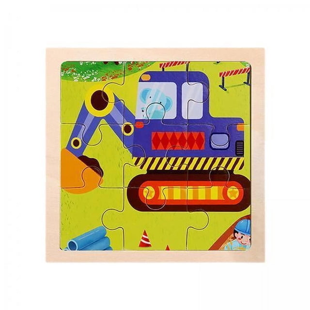 2xWooden Rompecabezas Aprendizaje Temprano Juguetes Educativos Para Niños Pequeños Vehículo