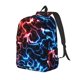 thumbnail image 1 of Disketp Red And Blue Lightning print Canvas Backpack Lightweight Travel Daypack Student Rucksack Laptop Backpack-Small, 1 of 5
