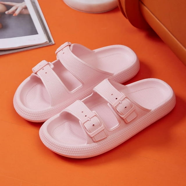 Soft Sole Home Slippers Men Summer Adjustable Buckle Non-Slip Beach Flip Flops Man Comfortable Thick Bottom Platform Sandals tzw