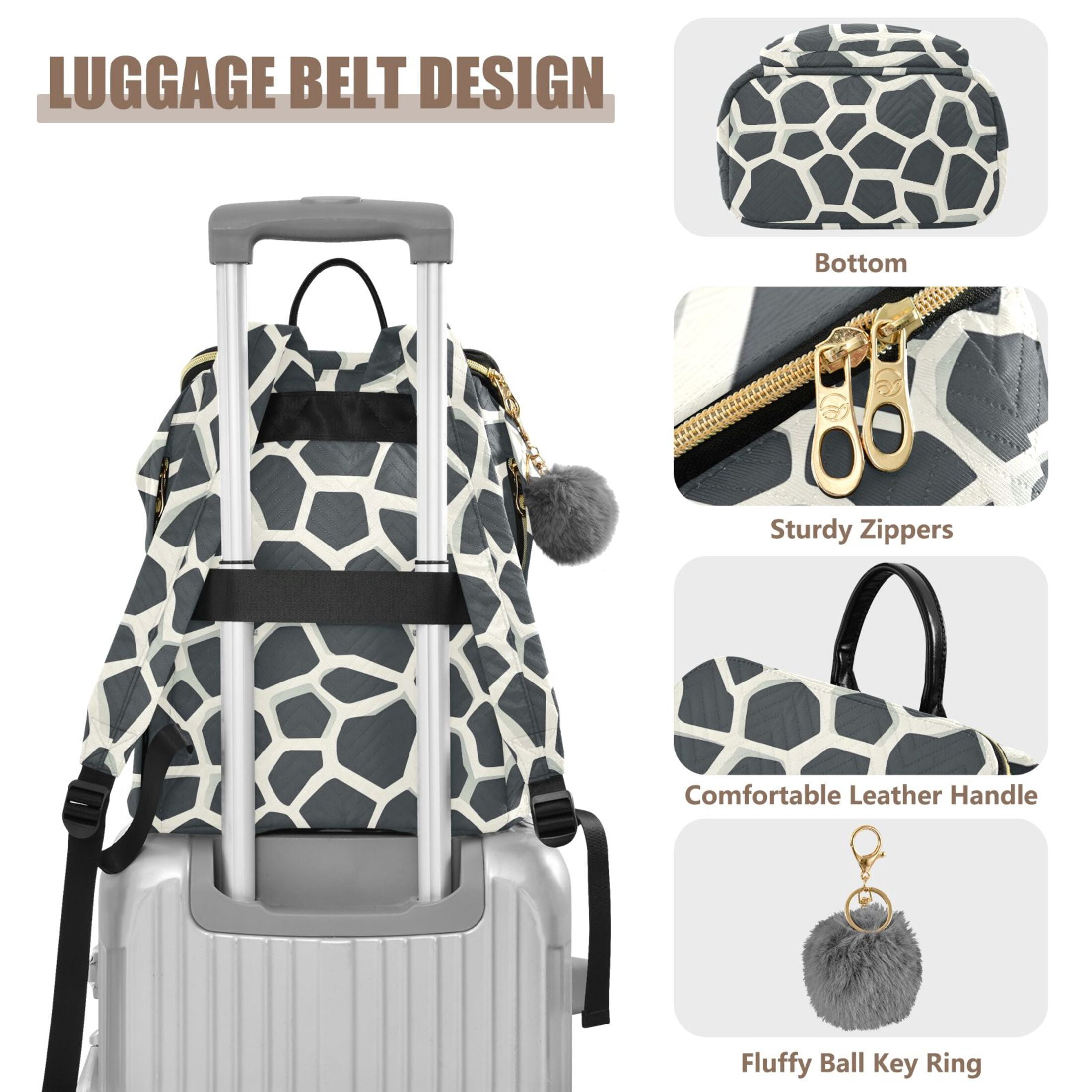 ALAZA Cow Print Travel Backpack Laptop Bag Large Capacity Daypack