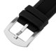 thumbnail image 4 of Correa de reloj de reemplazo deportivo de caucho de silicona negra impermeable 19mm-24mm con hebilla de material acero inoxidable cepillado 19mm plata Yinane Banda de reloj de goma de silicona, 4 of 8