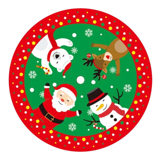 Falda de árbol de Navidad 90cm Decoración de muñeco de nieve de Navidad suave Alfombrilla de piso Adorno de vacaciones, Tipo de muñeca Methold HA002082-02