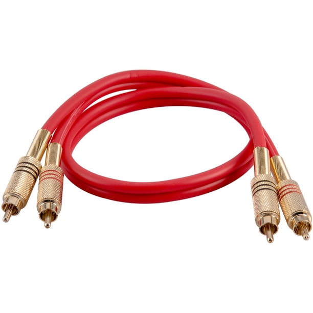 Cable de conexión de audio Seismic Audio Premium de 60 cm, 2RCA a 2RCA