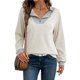thumbnail image 2 of Camisetas de Larga de Moda de Otoño para Mujer, Sudaderas con Cuello en V y Botones de Patchwork, Tops Casuales Tipo Pulóver L, 2 of 9