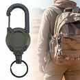 thumbnail image 2 of 1x Retractable Badge Holder with Carabiner Clip & Key Ring,Retractable Keychain & ID Holder,Heavy Duty Retractable Badge Holder Reel,Plastic ID Badge Holder for Keys,Badges & Outdoor Work,Army Green, 2 of 4