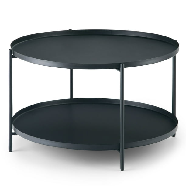 Brooklyn + Max Thompkins and Metal 32 inch Wide Round Modern Industrial Metal Coffee Table in