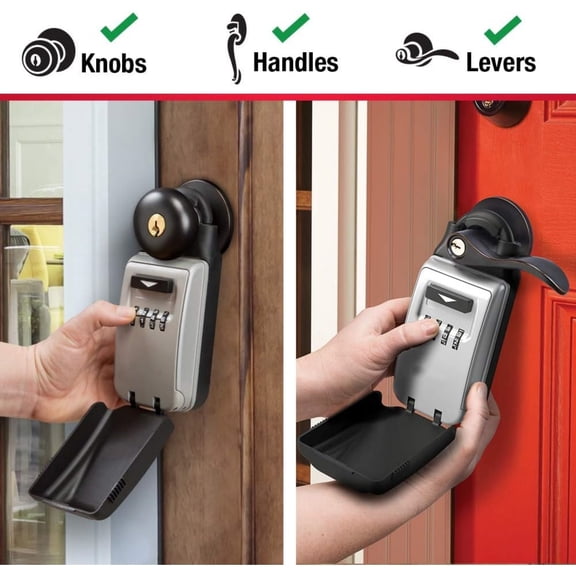 Set Your Own Combination Portable Lock Box with Adjustable Shackle, 6 Key Capacity