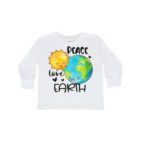 

Inktastic Earth Day Peace Love Earth Gift Toddler Boy or Toddler Girl Long Sleeve T-Shirt
