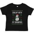 thumbnail image 3 of Inktastic Chillin' with My Snowmies Sweater Style Snowman Boys or Girls Toddler T-Shirt, 3 of 5