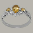 thumbnail image 3 of LBG British Made 14k White Gold Natural Citrine Womens Engagement Ring - 33 size options - Size 4.5, 3 of 9