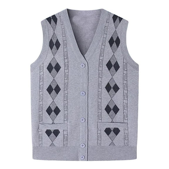 Hrsba Sweater for Men V Neck Cardigan with Buttons Decorative Knit Sweater for Men Casual Fall Winter Warm Outerwear