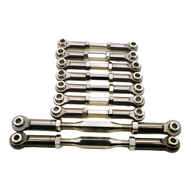 Xingzhi 9x 9Pcs Pull Rod Steering Servo Link For 1/10 WLtoys K949 Easy Installation titanium color 1Set