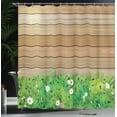thumbnail image 4 of Ambesonne Floral Shower Curtain, Daisy Flower Garden, 69"Wx84"L, Green Brown, 4 of 5